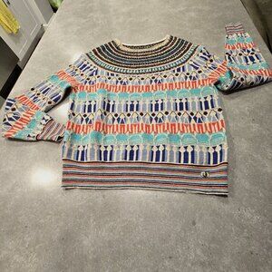 Possibly Chanel - Multicolor Patterned Crew Neck Sweater - Authenticity Unknown